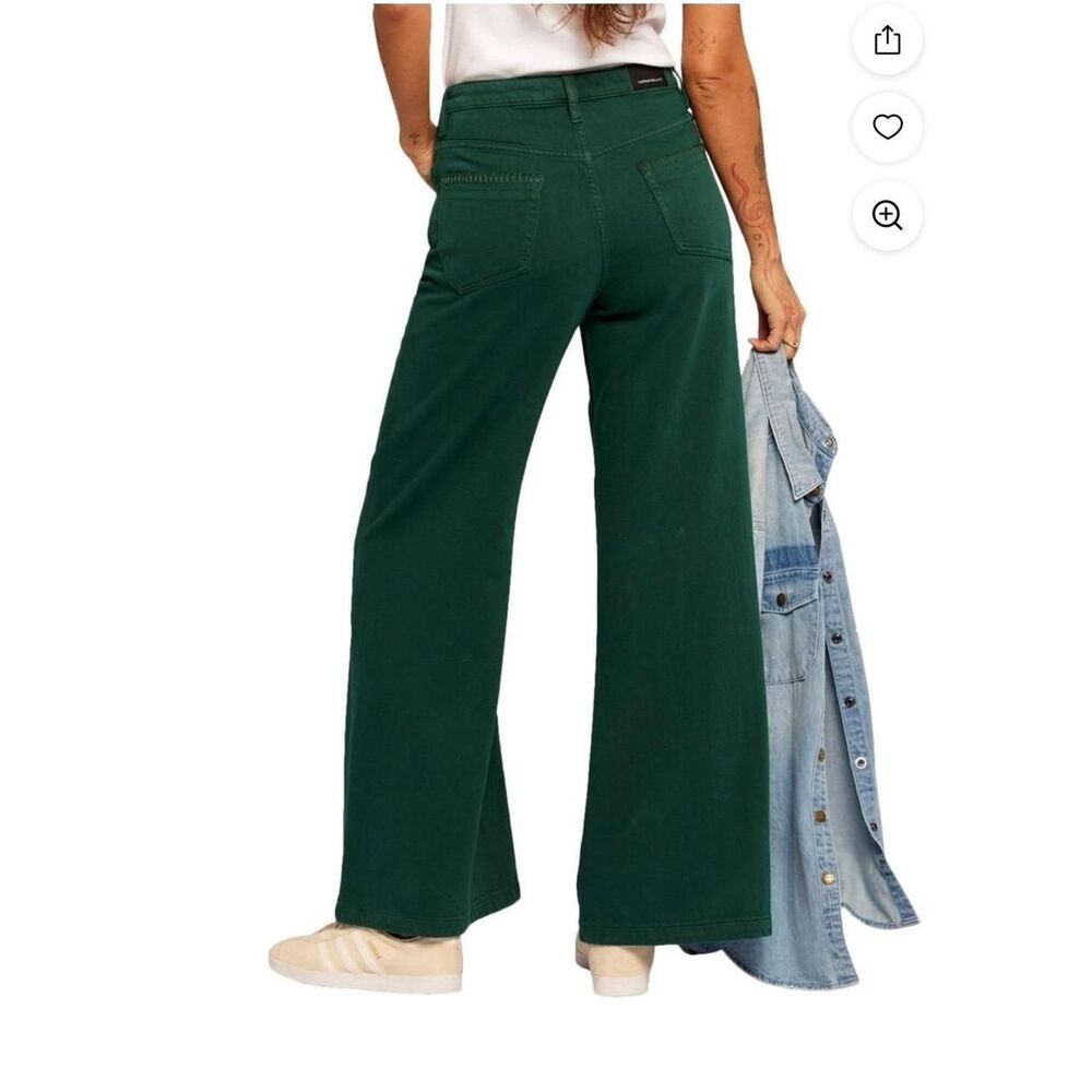 Current Elliot Women's Green Jeans Wide Leg Size 31